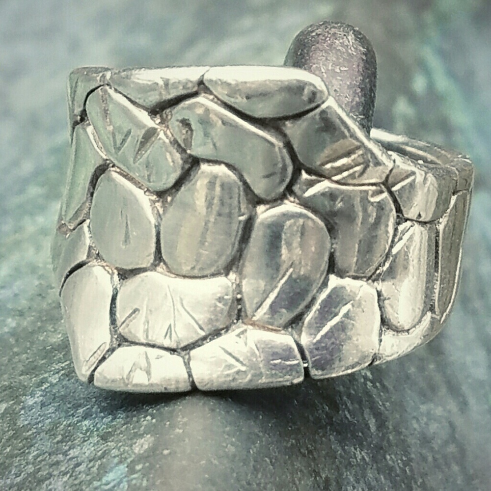 Vintage Sterling Silver Kali Cigar Band Ring- Size 5.75